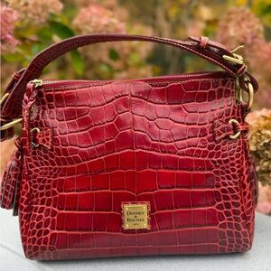 Dooney & Bourke Croco Fino Hobo Bag in excellent condition 
Approx 13” x 10”
